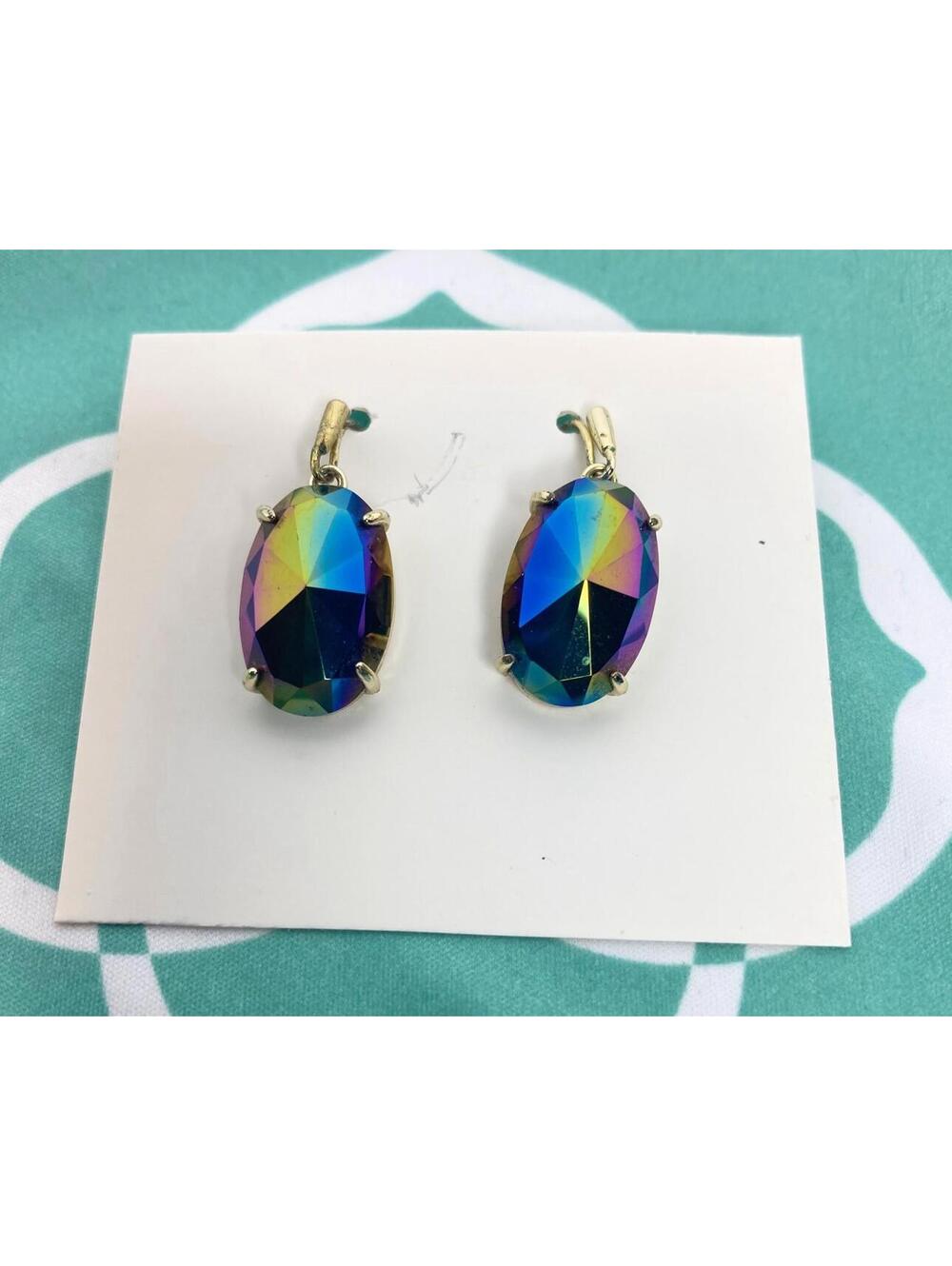 Kendra Scott Faceted Elle Drop Earrings In Iridescent Opalite Illusions